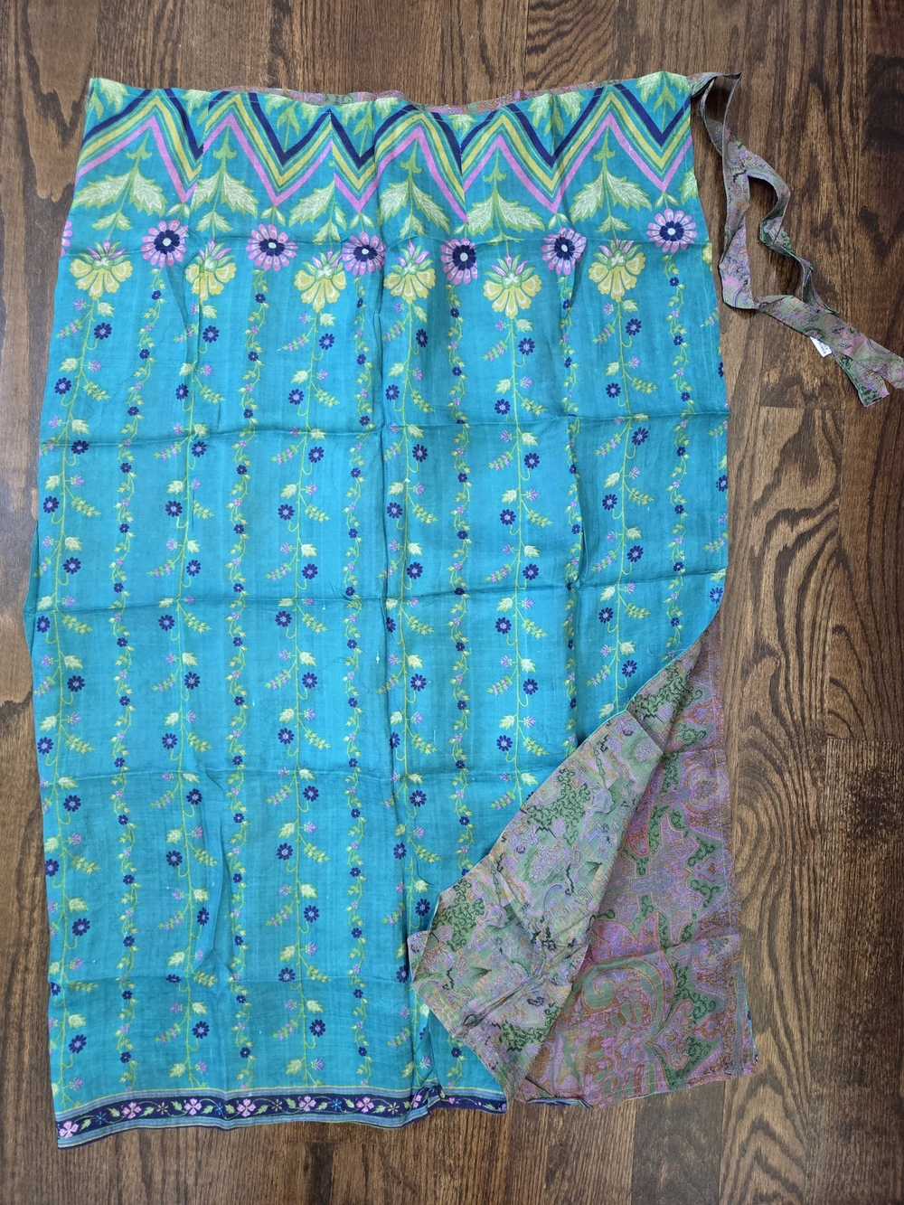 Aritsan Hand Sewn Reversible Silk True Wrap Skirt Boho Midi India - Picture 1 of 10